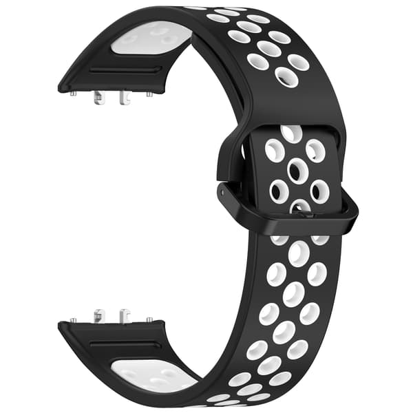 Stropp for Samsung Galaxy Fit 3 R390 Tofarget silikonstropp (Svart hvit)
