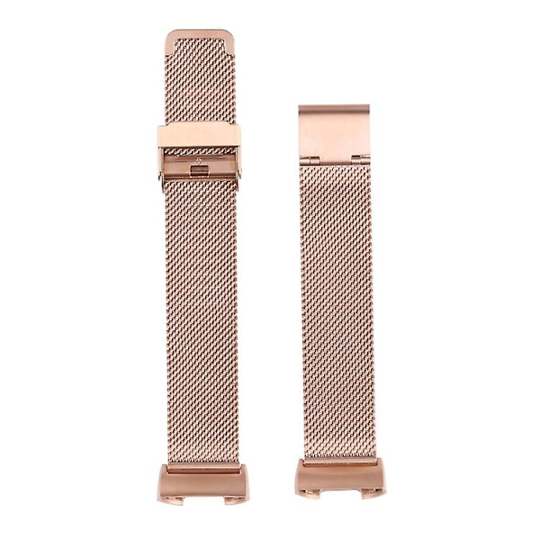 Til Fitbit Charge 4 Double Insurance Buckle Milanese Watch Band Rose Gold