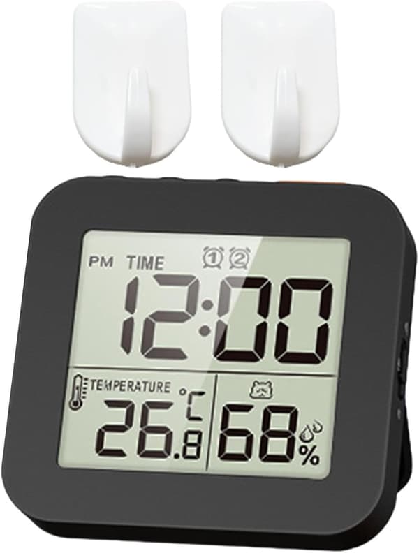 Väckarklocka Portabel LCD-Display Temperaturvisning Svart
