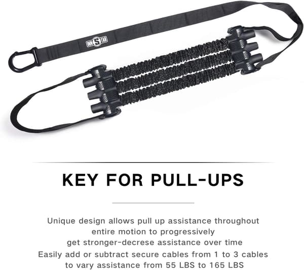 Træningsbånd til Pull-Ups - Justerbar Anti-Snap Chin Up Assistance Elastisk “Patent Pending” Sort