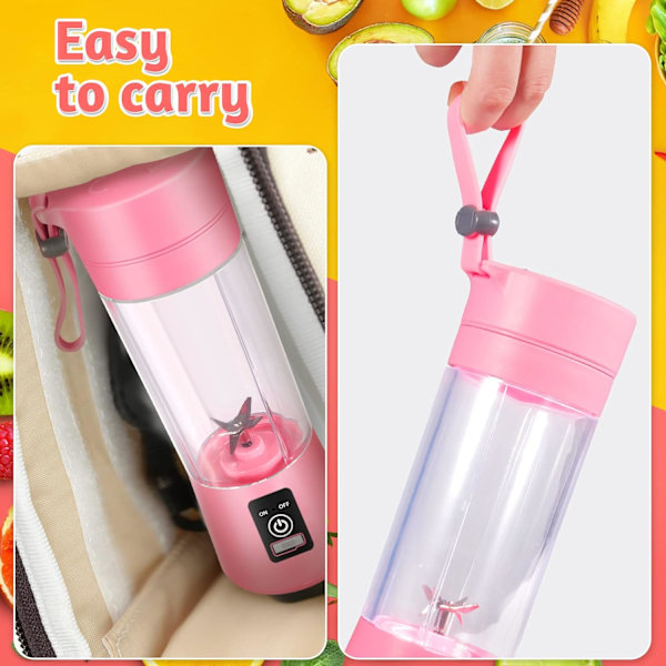 Bärbar mixer med 6 ultraskarpa blad 17Oz 4000mAh kraftfull juicepress