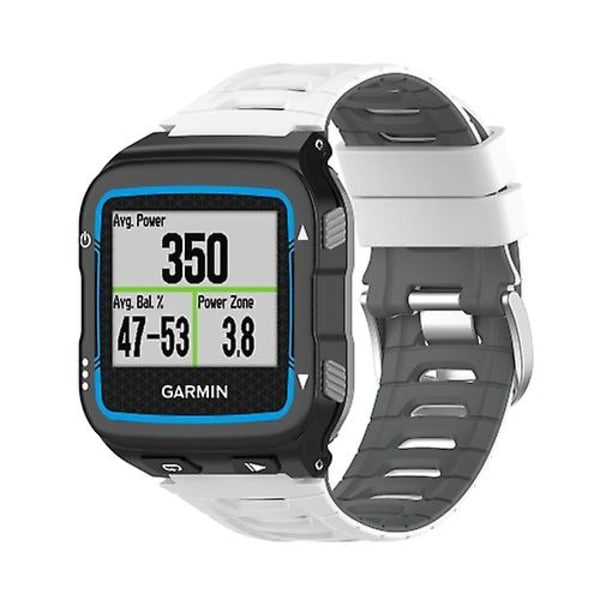 For Garmin Forerunner 920xt To-farget stålspenne klokkerem White-Dark Grey