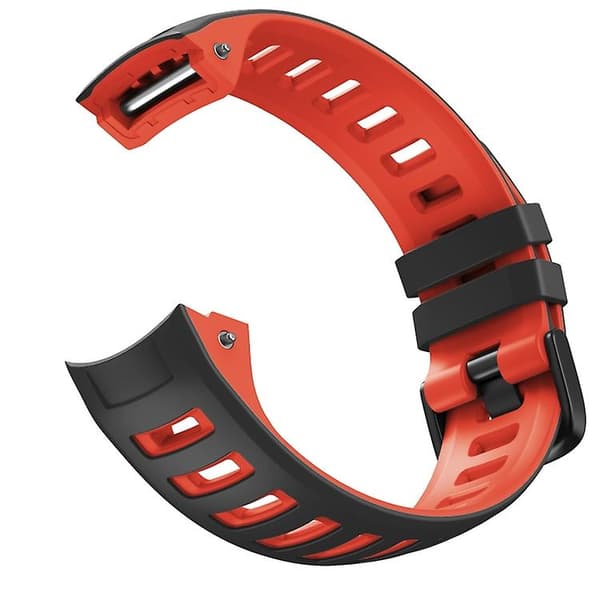Til Garmin Instinct / Instinct Esports Tofarvet silikoneurrem Black-Red