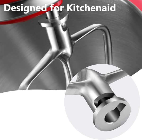 Flat visp i rustfritt stål for KitchenAid-mikser - Passer 4,5-5 QT boller