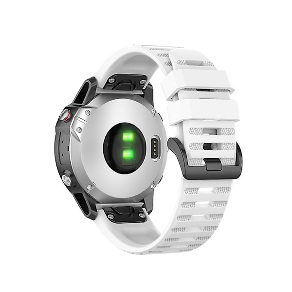 Til Garmin Fenix ​​6 22mm Quick Release Official Texture Armbåndsurrem med plastikknap White