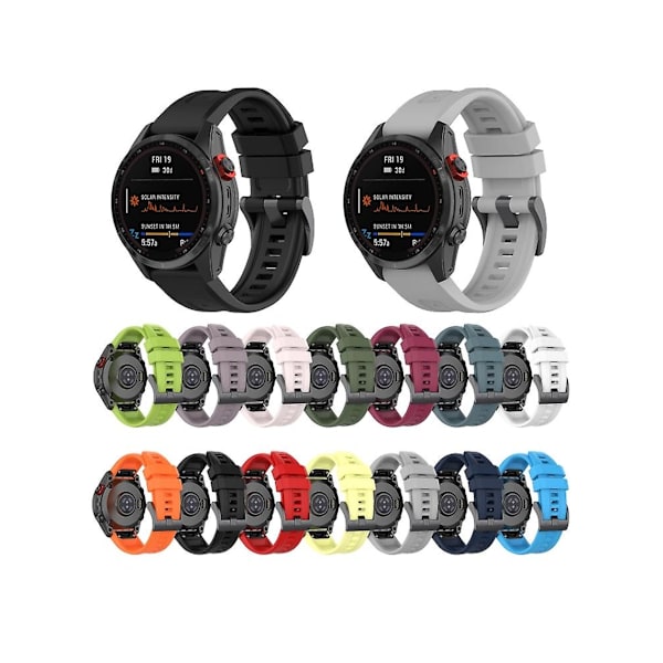 Rem til Garmin Fenix 6S 20Mm Silikone Solid Color Mørkegrøn Urrem