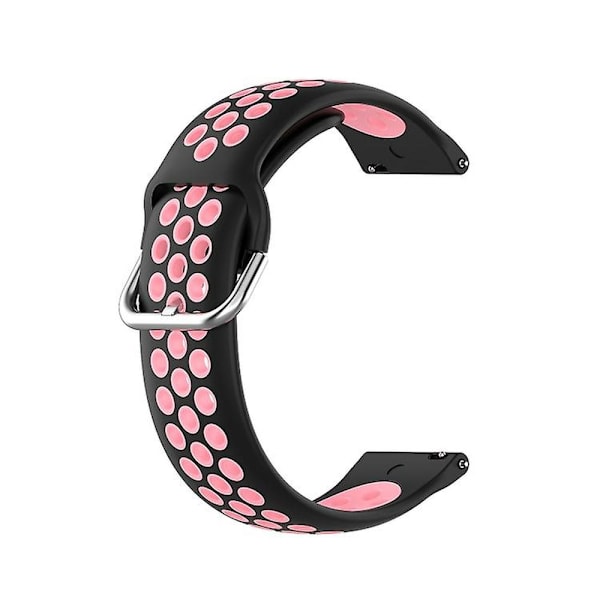 Til Fitbit Versa 2 / Versa Lite / Blaze 23mm Sports To-farvede silikone-erstatningsrem til ur Black Pink