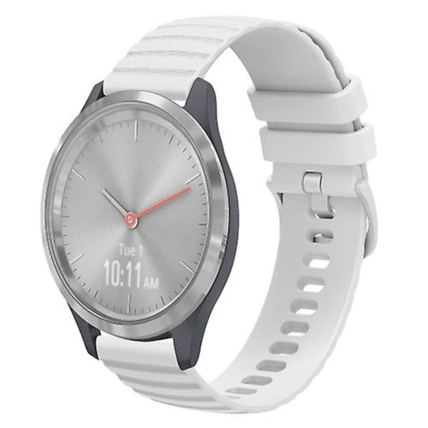 For Garmin Vivomove 3s 18 mm bølget prikket ensfarget silikonklokkerem White