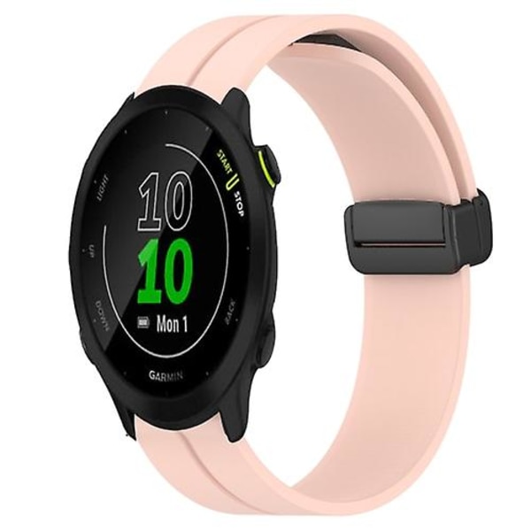Til Garmin Forerunner 55 20mm Solid Color Magnetic Clasp Silikone urrem Pink