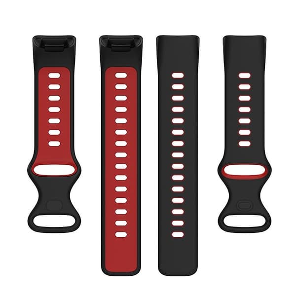 För Fitbit Charge 5 Tvåfärgs watch Black Red