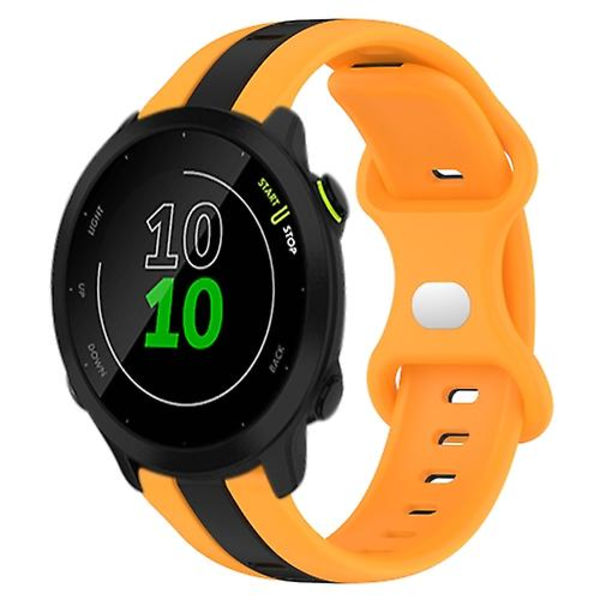 För Garmin Forerunner 158 20 mm fjärilsspänne Tvåfärgat watch Black-Yellow