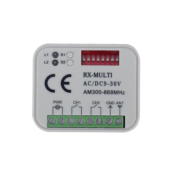 Fjernkontrollbryter mottaker 300-868mhz mottaker Universal Ac/dc 9-30v for garasjeportkontroll Ga
