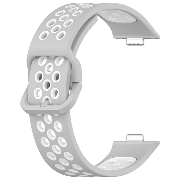 Stropp for Huawei Watch Fit 4/Fit 4 Pro/Fit 3 tofarget pustende stropp (Grå Hvit)