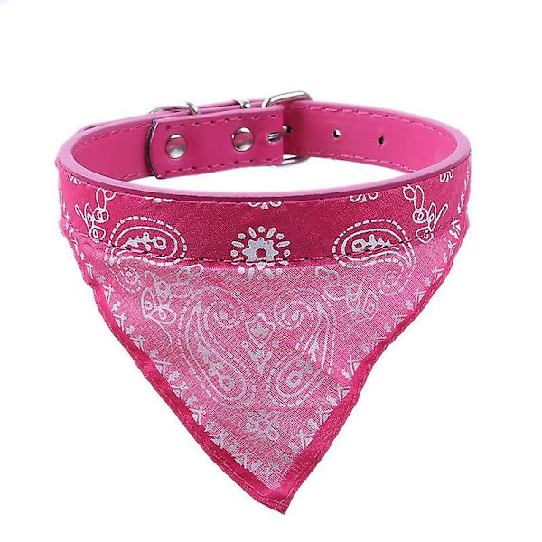 Säädettävä lemmikkieläinten bandana kaulahuivi koiran sylkipyyhe puuvillainen koiran tarvikkeet painatus kolmioside Pink