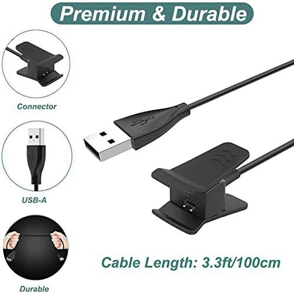 Oplader til Fitbit Alta, USB-opladerkabel med 1M/3,3\" USB-kabel (2 stk.)