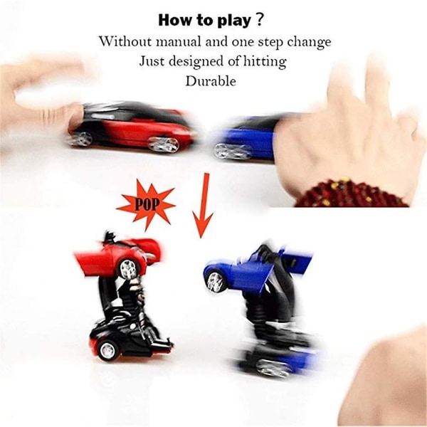 Paket med 3 Transformator Robot Bil Transformers Robot Cabriolet Väggklättrare Bil Med Led 360 Rotation Stunt Leksak Bil Barnpresent