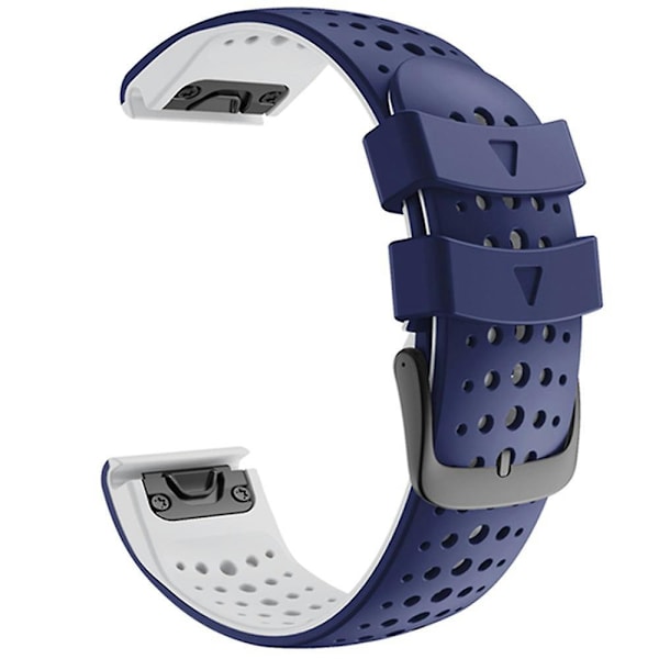 Ersättningsarmband för Garmin Fenix 5 5Plus 6 6Pro 7, 22mm silikon smartklocka handled Dark blue