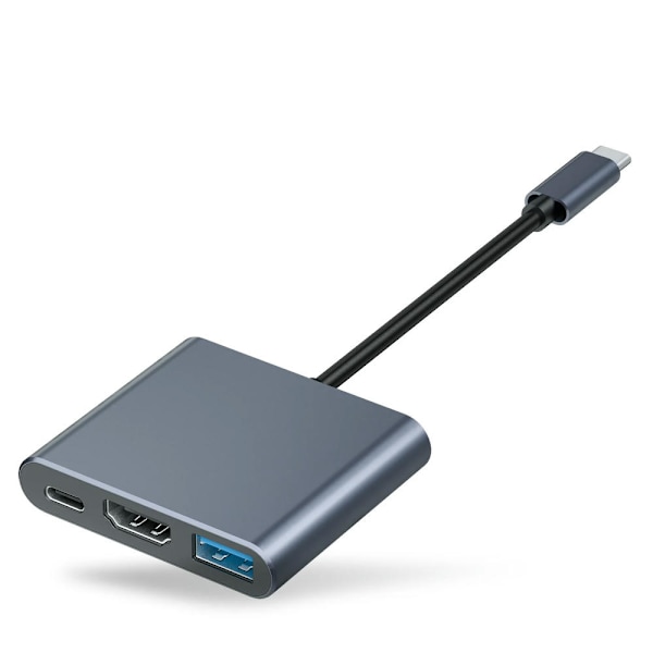 USB C - HDMI -sovitin, 4K-video- ja äänikommutoija. USB-keskitin PD 100 W:n pikalatauksella ja USB 3.0 -portilla 10 Gbps, sovitin MacBook Pro/Air -laitteille
