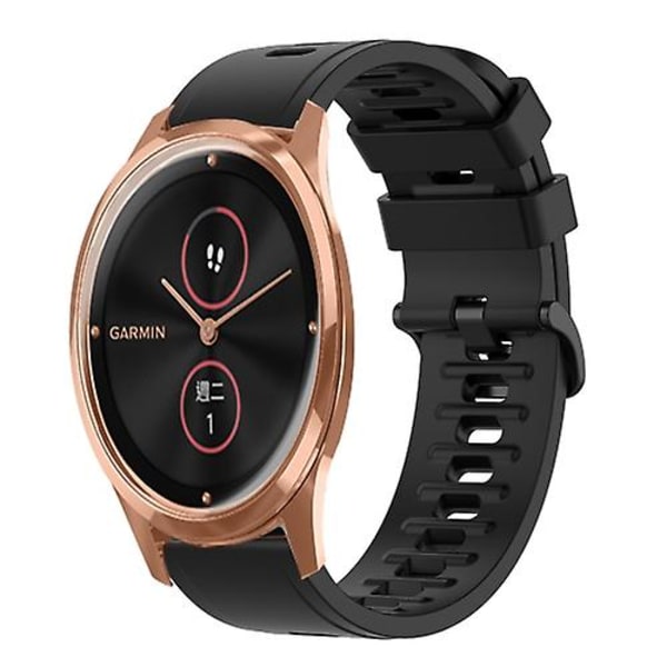 För Garminmove Luxe 20 mm enfärgad mjukt watch Black