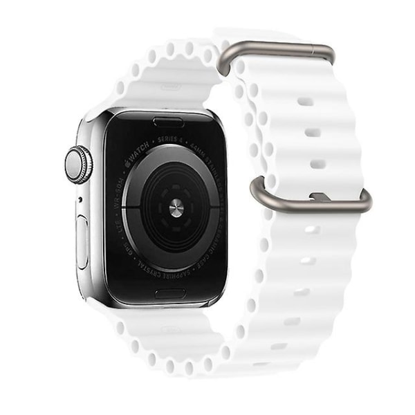 Rem för Apple Watch Ultra Band 49mm 44mm 40mm 45mm 41mm 42mm 45 Mm Watchband Silikonarmband Iwatch Series 7 8 4 5 6 3 Se White 38mm 40mm 41mm