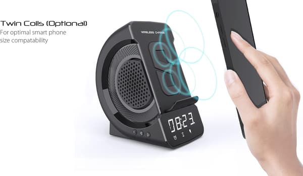 Väckarklocka Trådlös Laddning Bluetooth Högtalare Klocka Alarm Cloc