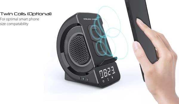 Vækkeur Trådløs Opladning Bluetooth Højttaler Ur Vækkeur