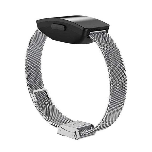 For Fitbit Ace 3 / Inspire 2 Double Insurance Buckle Milanese Watch Band Silver