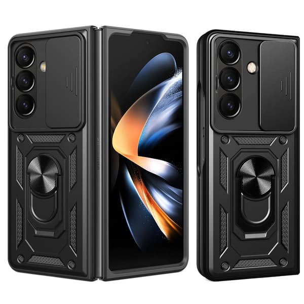Etui til Samsung Galaxy Z Fold8 Ultra, støtsikkert beskyttelsesetui med stativ Black
