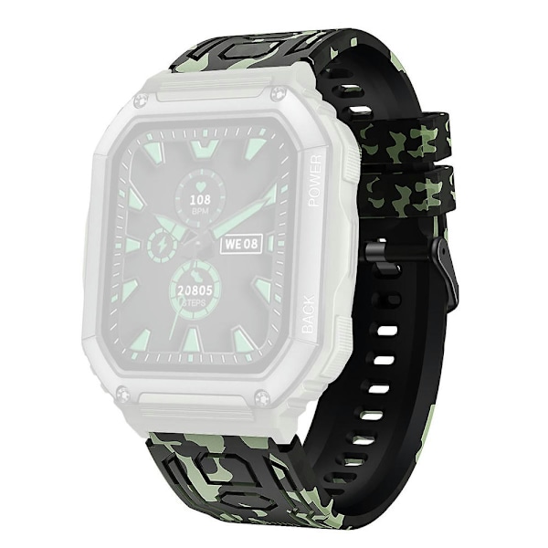 Ersättningsarmband i silikon för Garmin Fenix 7 / 7 Pro / 6 / 5, 22 mm, justerbart Camouflage Green