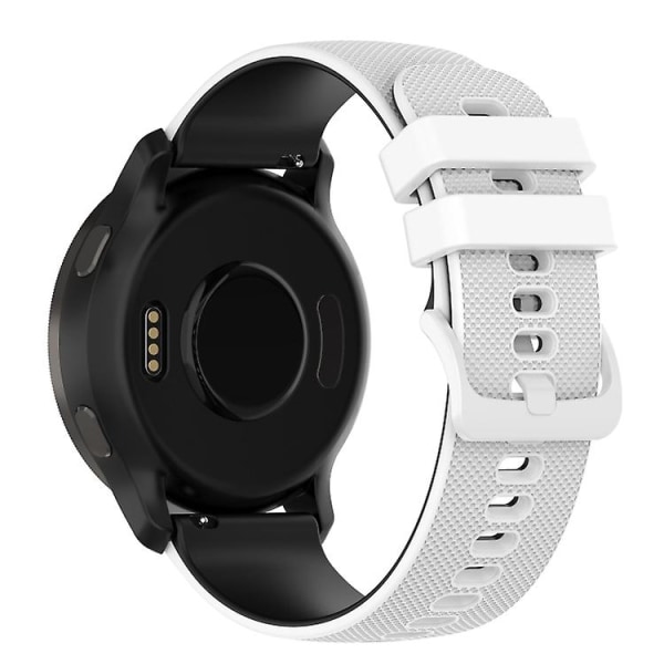 Til Suunto 5 Peak Small Plaid Texture Tofarvet silikoneurrem White Black
