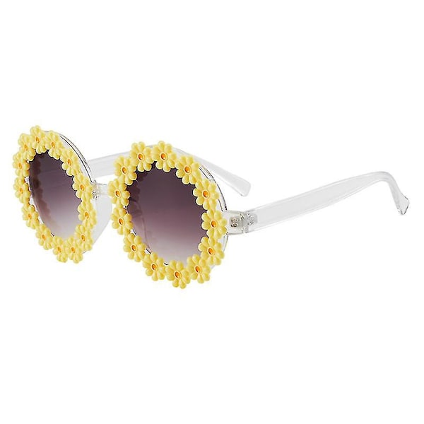 Retro Daisy Solbriller for Kvinner Blomster Runde Mote Disco Festival Solbriller-26 style 3