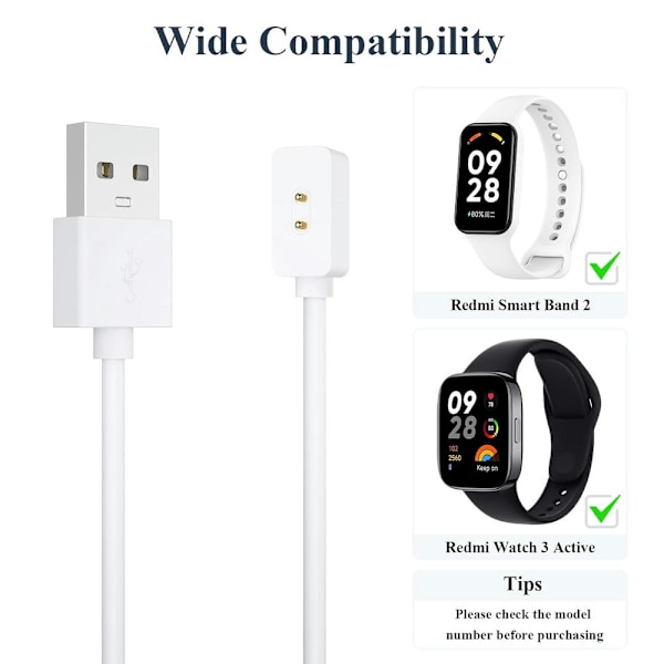 Oplader til Xiaomi Redmi Watch 3 Hvid Bærepose