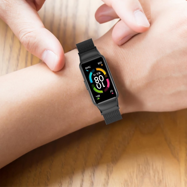 Magnetisk sløyfereim for Huawei Band 6/6 Pro Huawei Band6 Smartwatch Correa Metal Rustfritt stål Armbånd Honor Band 6 Strap silver For Huawei Band6pro