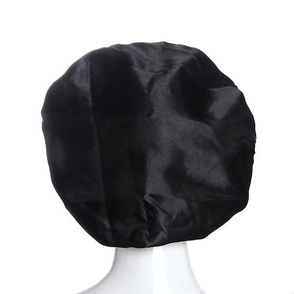 2stk Sleep Cap - Satin Bonnet - Sleep Cap Black One Size