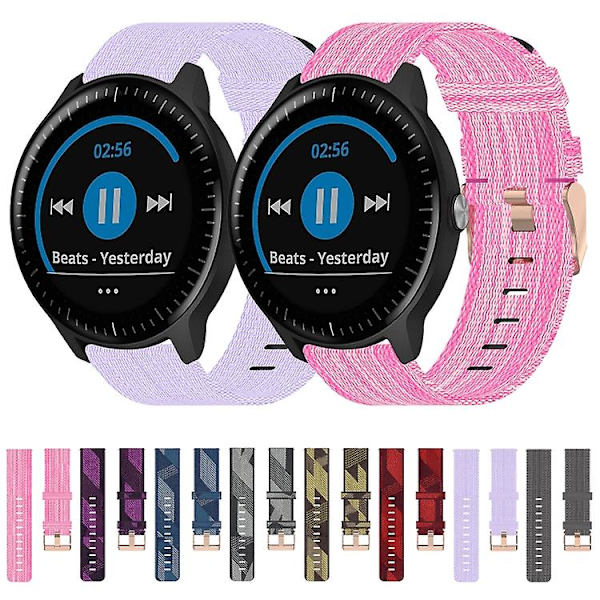 For Garmin Vivoactive3 Music 20mm nylon vevd klokkerem Red