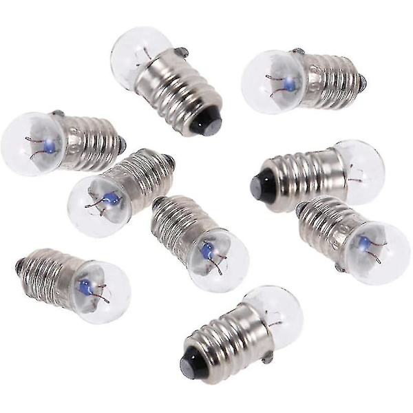 10 st E10 glödlampor, 2,5 V 0,3 A minismå glödlampor ficklampa glödlampa skruvlampa