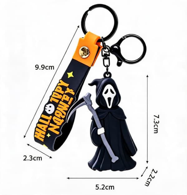Halloween Liemannen Nyckelring, Väskberlocker Tillbehör, Halloweenpresent Black