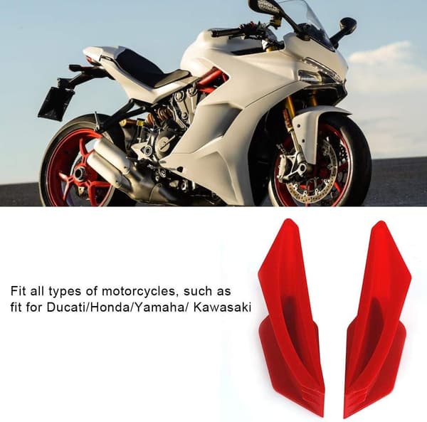 Universal Motorcykel Winglet Kit - Rød/Sort (Ducati & Kawasaki)