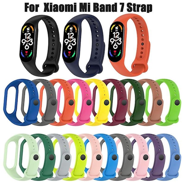 Ny 2/3/5 stk. klokkestropp for Xiaomi Mi 7 håndledd silikonarmbånd håndleddsstropper treningsklokkestropp smartwatch-tilbehør 11 3pcs3101