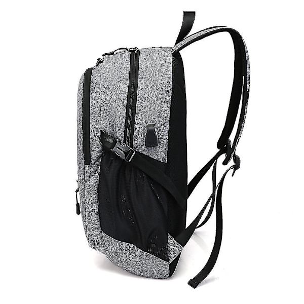 Usb-laddningsbasketväska Ryggsäck Hög kapacitet Herrryggsäck Mode/fritid/affärer black