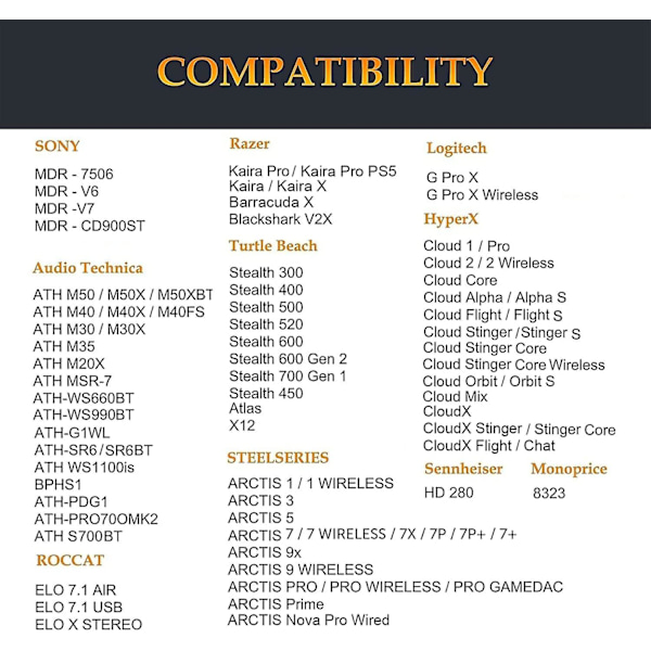 Cooling-gel øreputer, erstatning for Audio-technica Ath M50x/m40x, Hyperx Cloud/flight/alpha/stinger, øreputer for Steelseries Arctis 7/9x/pro