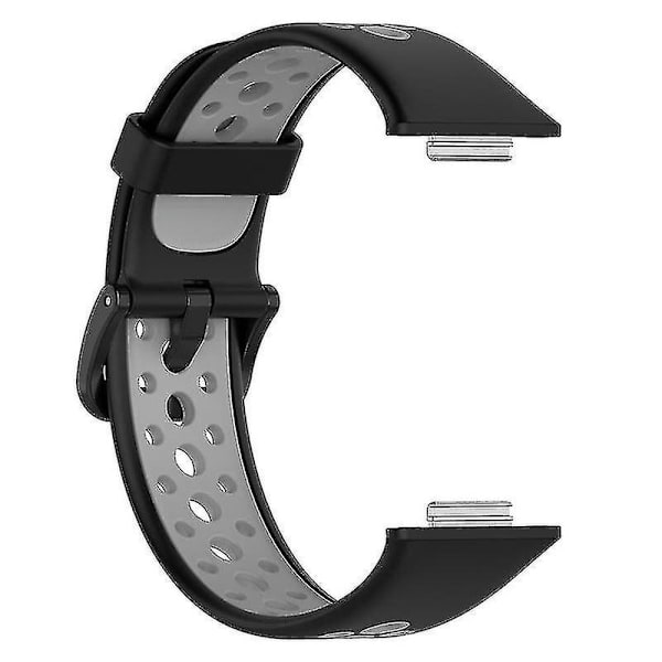 Dubbla klockarmband i silikon för Huawei Watch Fit 2/Watch Fit 2 Active Black Grey Style E