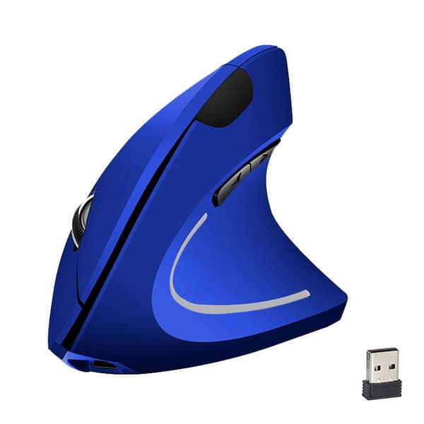 2.4g Trådløs Ergonomisk Vertikal Mus Genopladelig Til bærbare computere blå