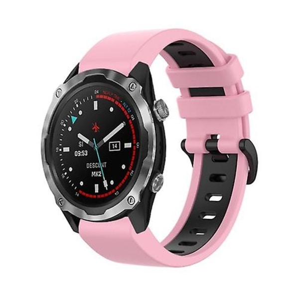 Til Garmin Descent Mk2 26mm Silikone Sports 2-farvet urrem Pink-Black