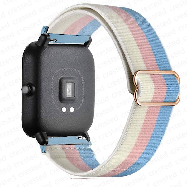 20 mm/22 mm bånd til Amazfit Gts 4//2/2e/3/gts2 Mini/gtr 4/3/pro/gtr2/47 mm/stratos Nylon elastisk urarmbånd Amazfit bipstrop blue pink yellow 22mm