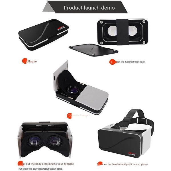 Mini virtuaalitodellisuuslasit taitettavat VR-kuulokkeet älypuhelimeen