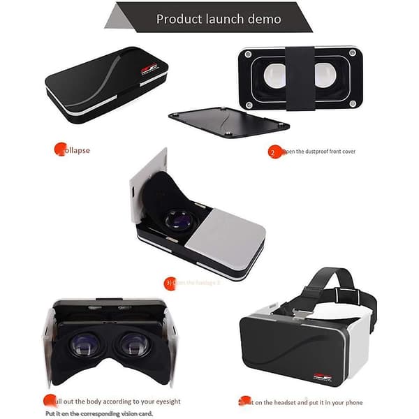 Mini Virtual Reality-briller sammenleggbare Vr-hodesett for smarttelefon