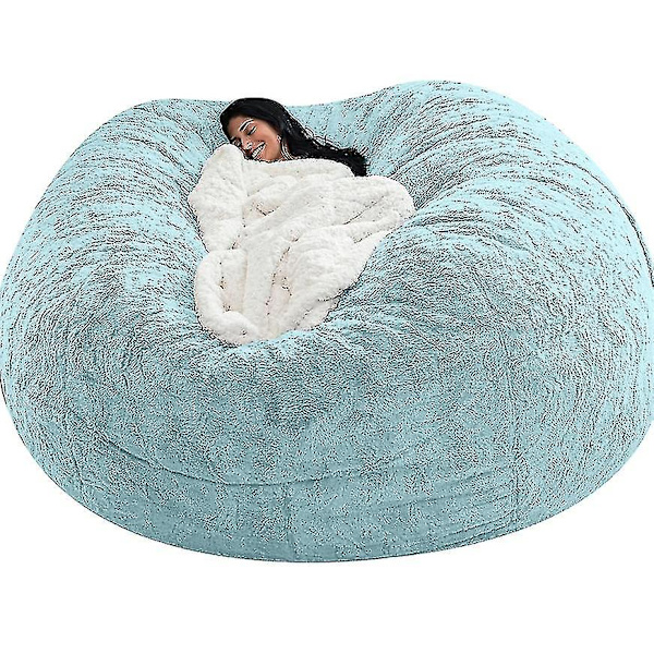 Lazy Sofa Bean Bag Kunstig Pels Bean Bag Bean Sofa sky blue 135cm*65cm