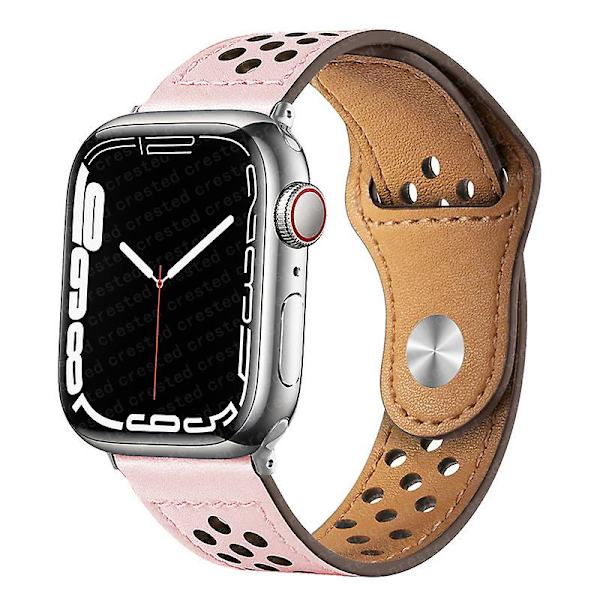 Nahkahihna Apple Watch Ranneke 49mm 44mm 40mm 45mm 41mm 42mm 38mm Correa Rannekoru Iwatch Series 3 4 5 6 Se 7 8 Ultra Strap Pink 38mm 40mm 41mm