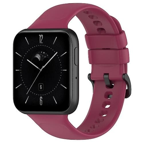 For Oppo Watch 3 Solid Color Soft Silikon Klokkebånd Wine Red
